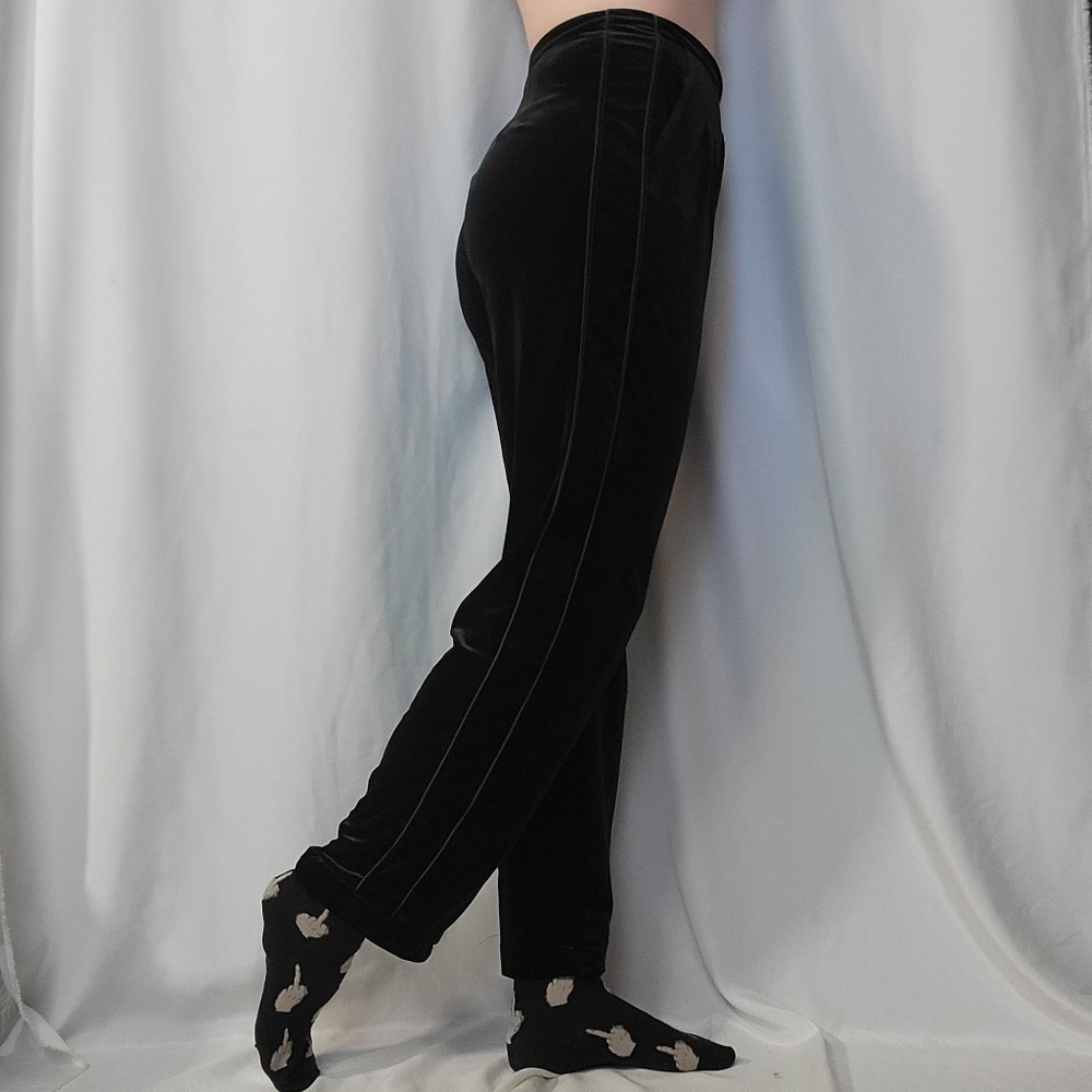 Giorgio Armani Italian Black Velvet Highrise Straight Leg Pants, waist size 28"